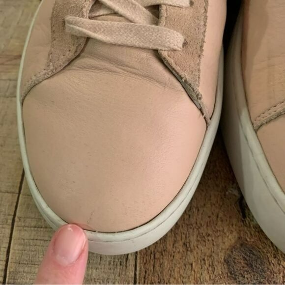 Freshly picked womens blush pink leather sneakers -9.5 - Picture 3 of 12